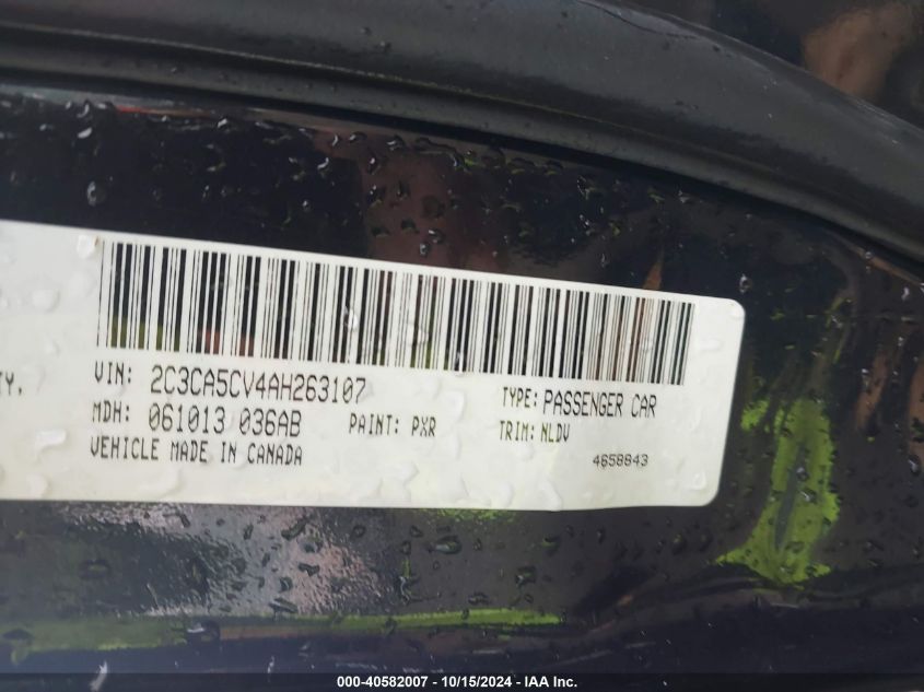 2010 Chrysler 300 Touring/Signature Series/Executive Series VIN: 2C3CA5CV4AH263107 Lot: 40582007