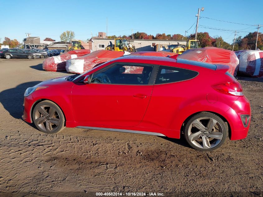 2013 Hyundai Veloster Turbo W/Black VIN: KMHTC6AE8DU153155 Lot: 40582014