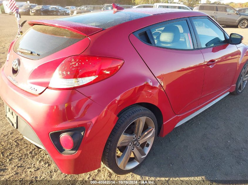 2013 Hyundai Veloster Turbo W/Black VIN: KMHTC6AE8DU153155 Lot: 40582014