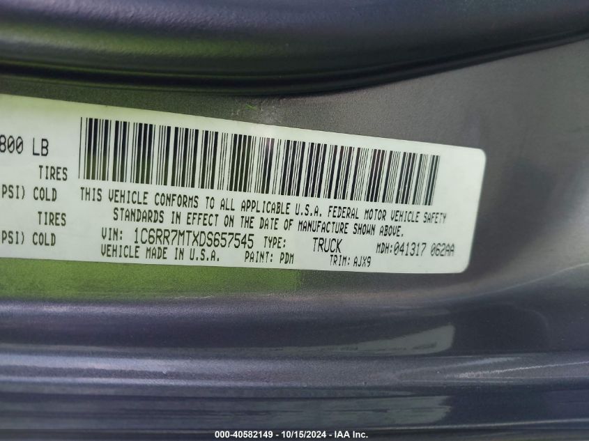 2013 RAM 1500 SPORT - 1C6RR7MTXDS657545