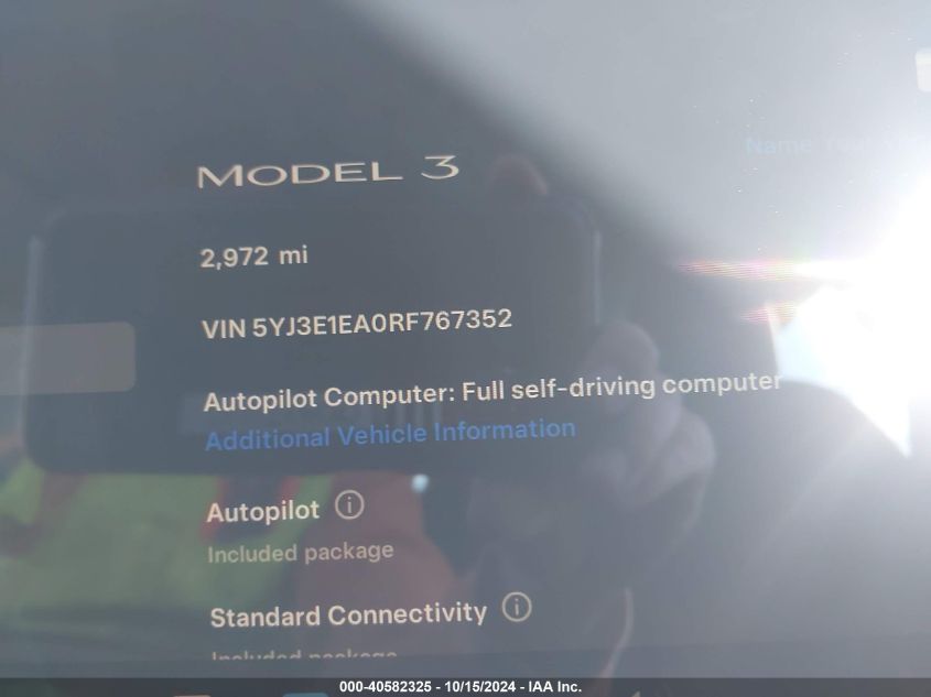 2024 TESLA MODEL 3 REAR-WHEEL DRIVE - 5YJ3E1EA0RF767352