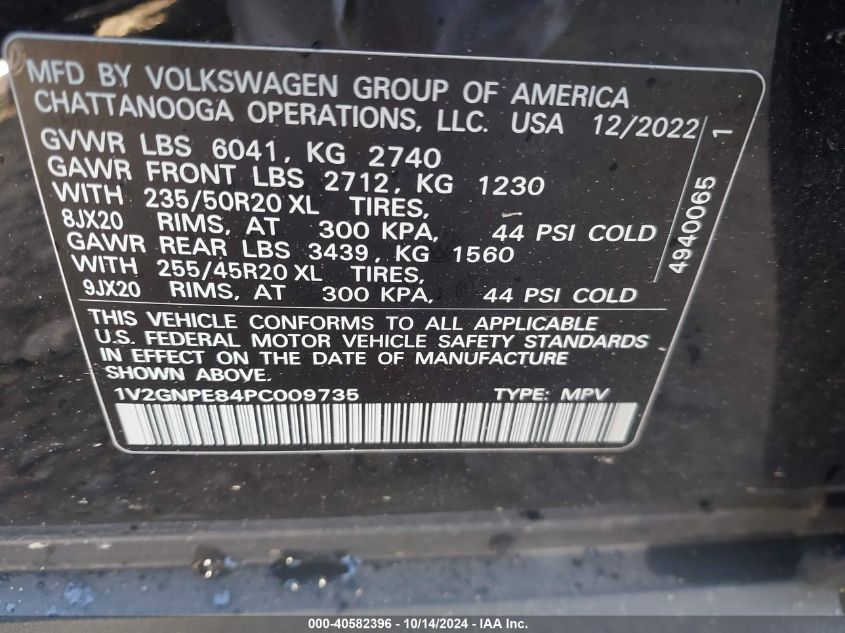 VIN 1V2GNPE84PC009735 2023 Volkswagen ID.4, Awd Pro... no.9