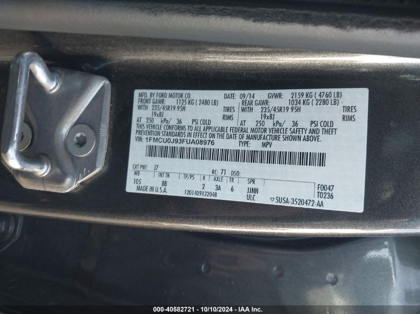 1FMCU0J93FUA08976 2015 Ford Escape Titanium