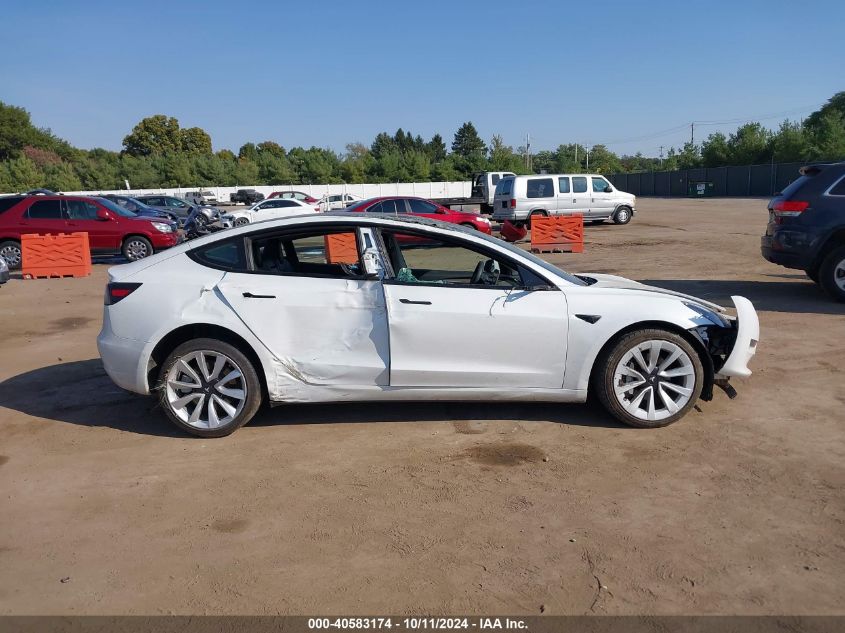 2022 Tesla Model 3 Rear-Wheel Drive VIN: 5YJ3E1EAXNF185687 Lot: 40583174