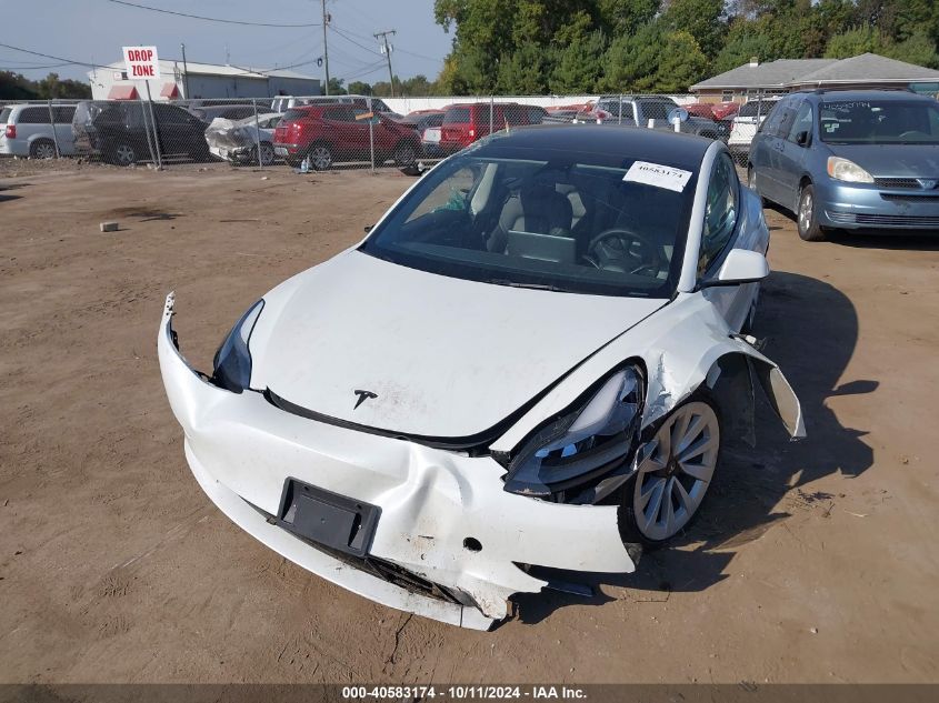 VIN 5YJ3E1EAXNF185687 2022 TESLA MODEL 3 no.2