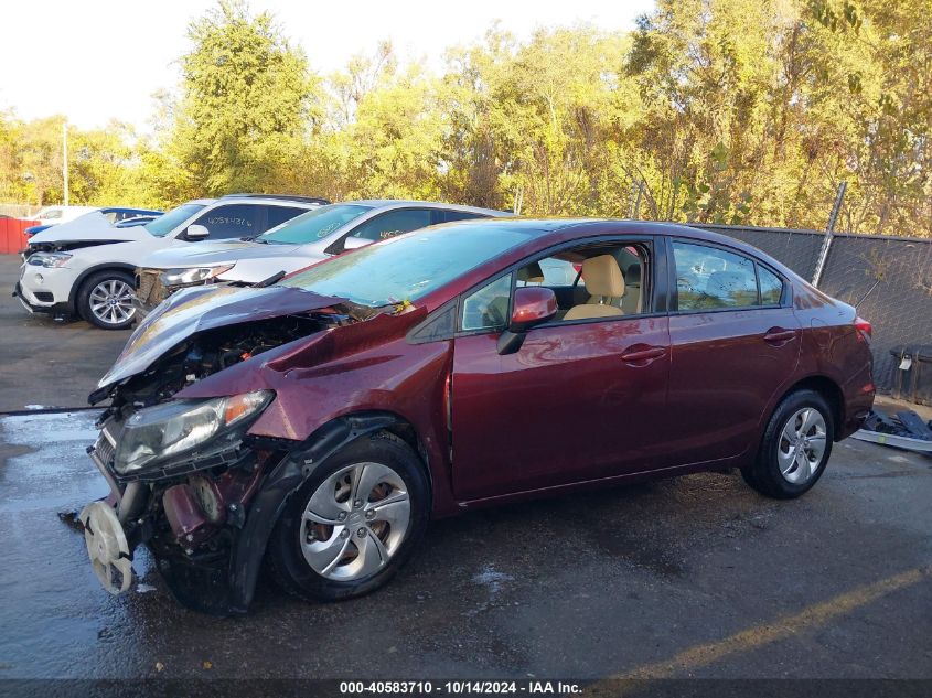 2013 Honda Civic Lx VIN: 19XFB2F58DE062813 Lot: 40583710