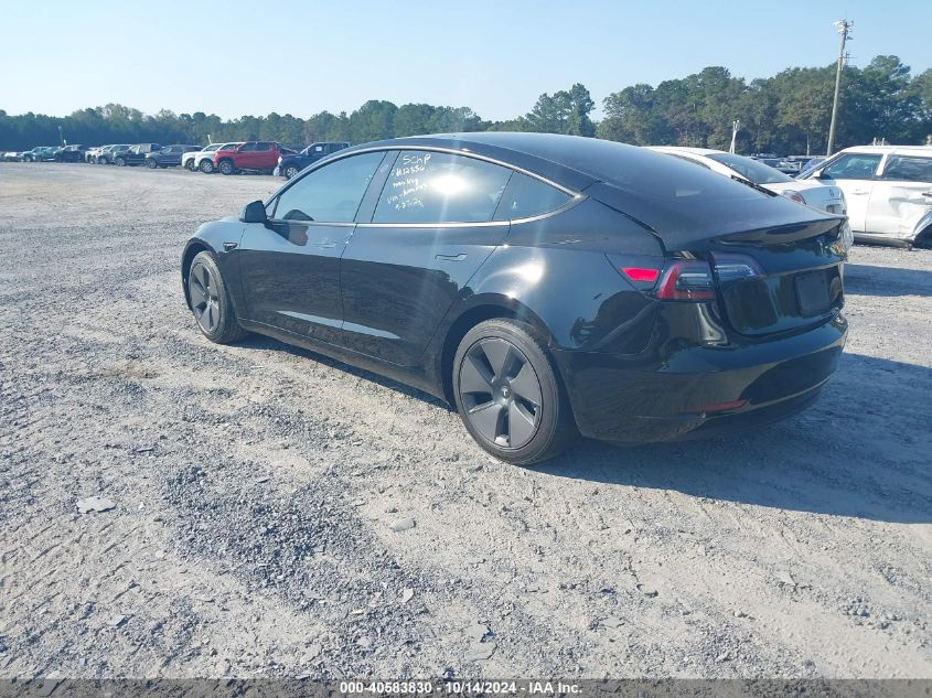 2021 Tesla Model 3 Standard Range Plus Rear-Wheel Drive VIN: 5YJ3E1EA0MF853950 Lot: 40583830