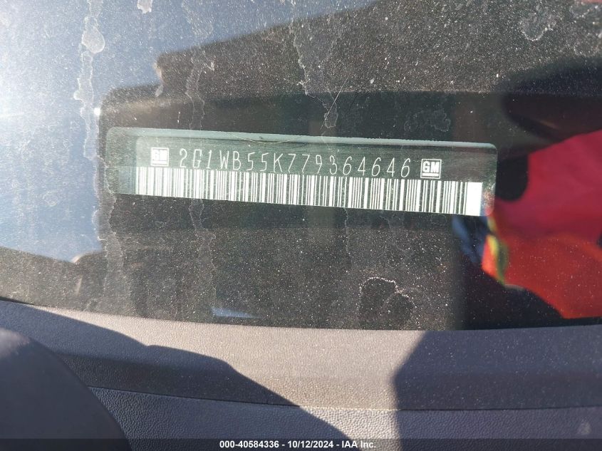 2007 Chevrolet Impala Ls VIN: 2G1WB55K779364646 Lot: 40584336