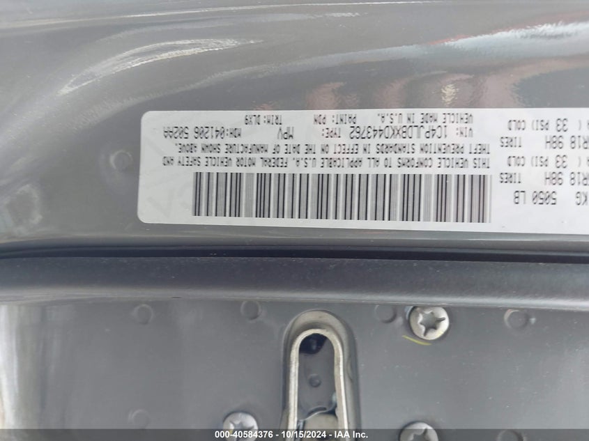 VIN 1C4PJLDBXKD443762 2019 JEEP CHEROKEE LIMITED FWD