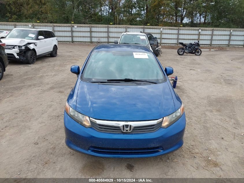 2012 Honda Civic Lx VIN: 2HGFB2F57CH570193 Lot: 40584929