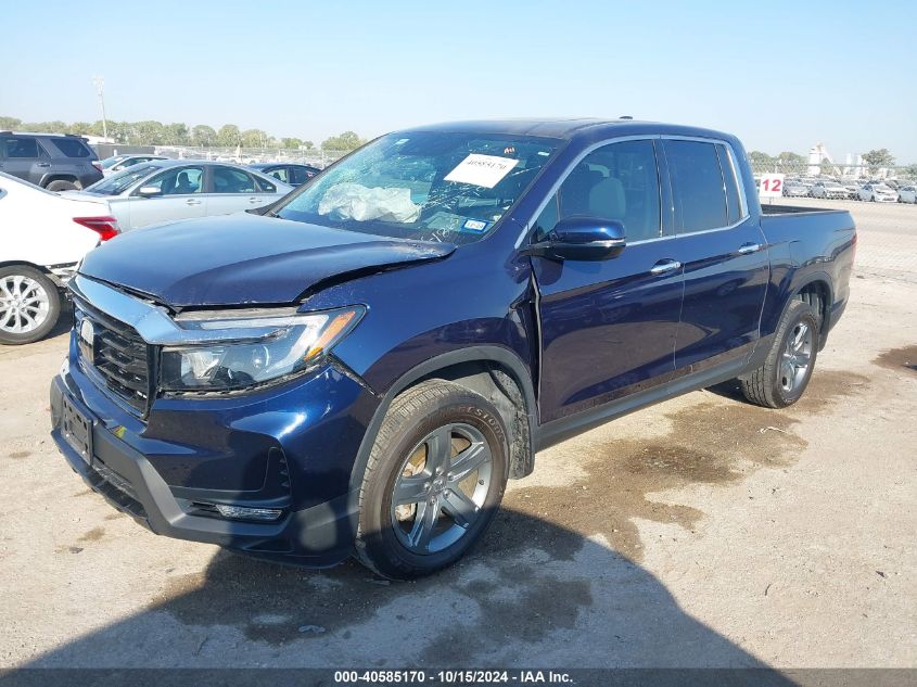 2022 Honda Ridgeline Rtl-E VIN: 5FPYK3F78NB004865 Lot: 40585170