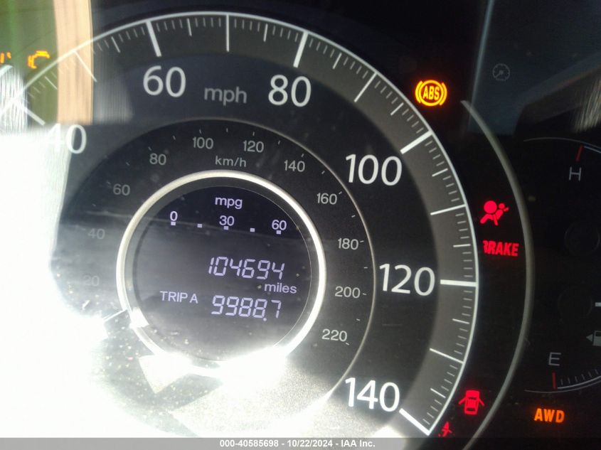 2016 Honda Cr-V Ex-L VIN: 5J6RM4H72GL044962 Lot: 40585698