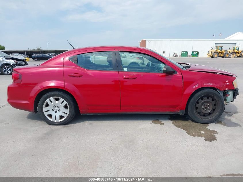 2014 Dodge Avenger Se VIN: 1C3CDZAB0EN228620 Lot: 40585746