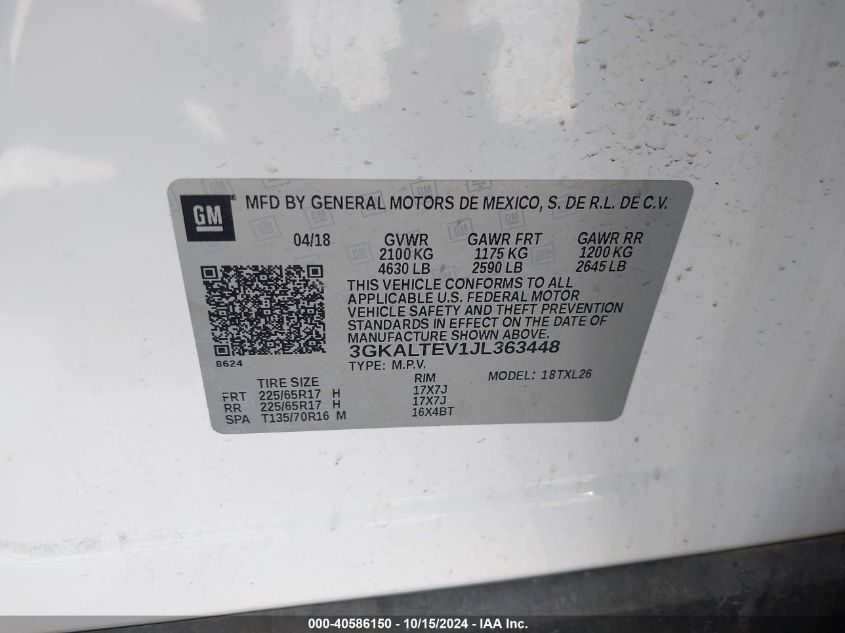 2018 GMC TERRAIN SLE - 3GKALTEV1JL363448