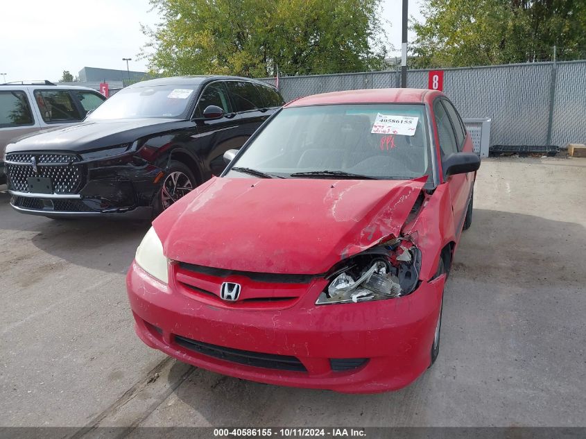 1HGE516355L021778 2005 Honda Civic Dx Vp