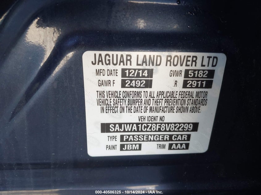 2015 JAGUAR XJ - SAJWA1CZ8F8V82299