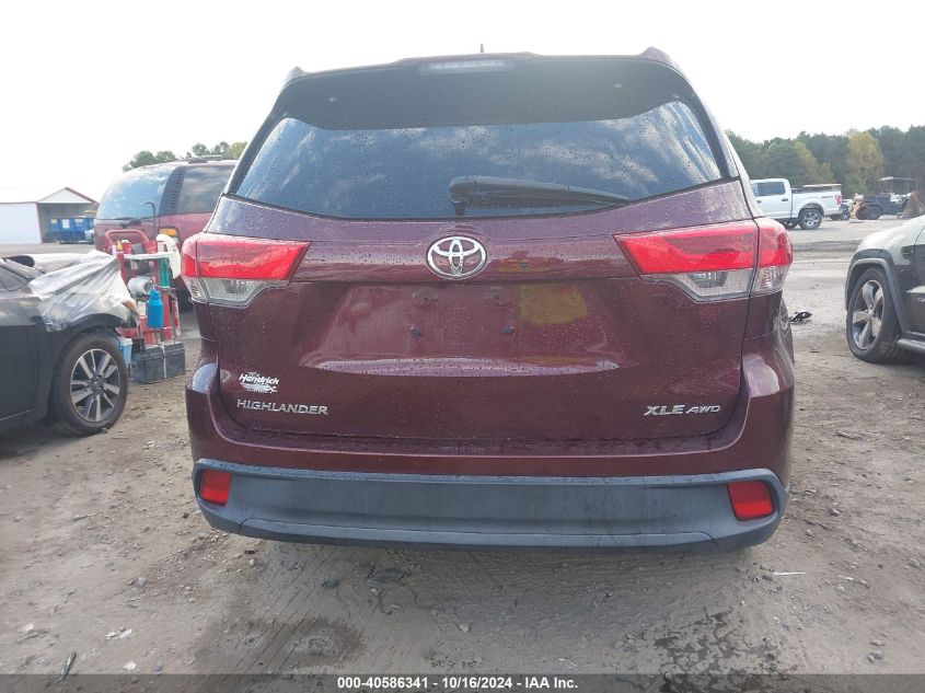 2019 Toyota Highlander Xle VIN: 5TDJZRFHXKS955495 Lot: 40586341