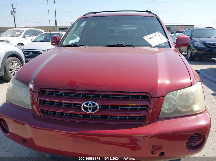 2001 Toyota Highlander V6 VIN: JTEGF21AX10004506 Lot: 40586374