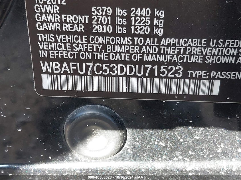 2013 BMW 535I XDRIVE - WBAFU7C53DDU71523