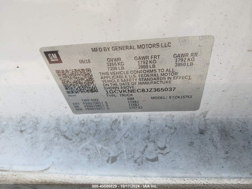 2018 CHEVROLET SILVERADO 1500 LS - 1GCVKNEC8JZ365037