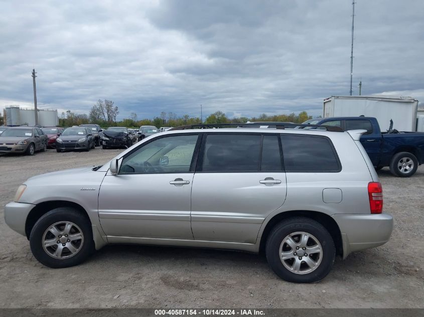 2002 Toyota Highlander Limited V6 VIN: JTEGF21A220035220 Lot: 40587154