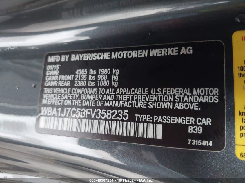 VIN WBA1J7C53FV358235 2015 BMW M235 no.9