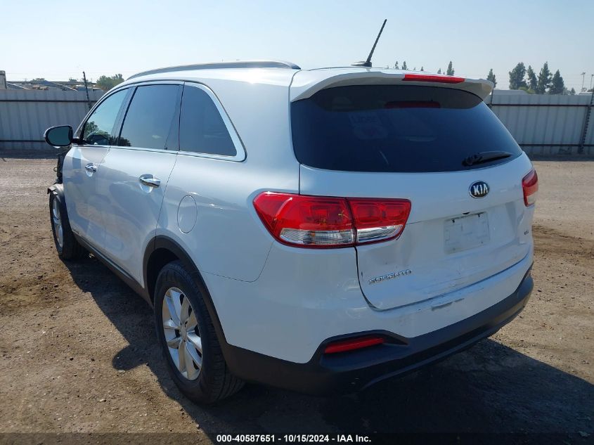 2017 Kia Sorento 3.3L Lx VIN: 5XYPGDA53HG196128 Lot: 40587651