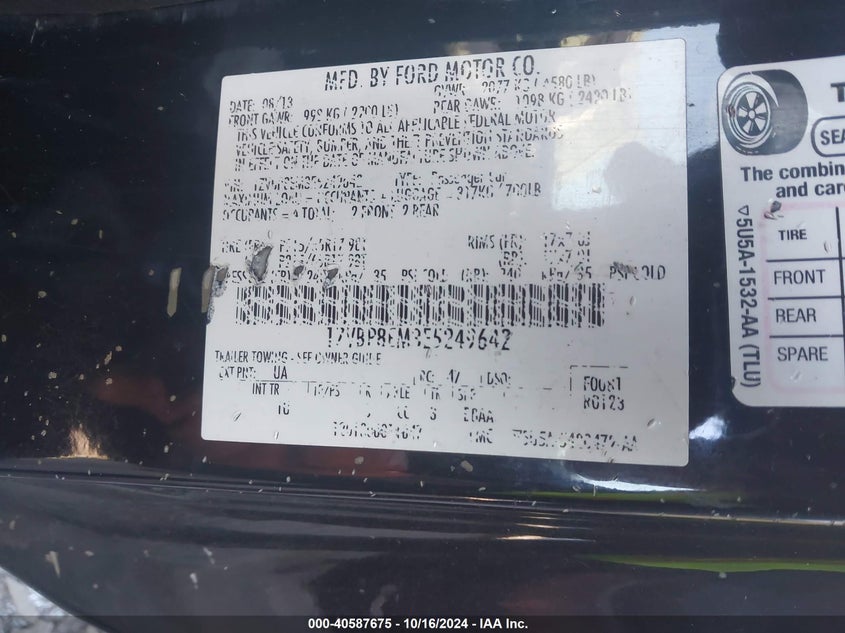 2014 Ford Mustang VIN: 1ZVBP8EM3E5249642 Lot: 40587675