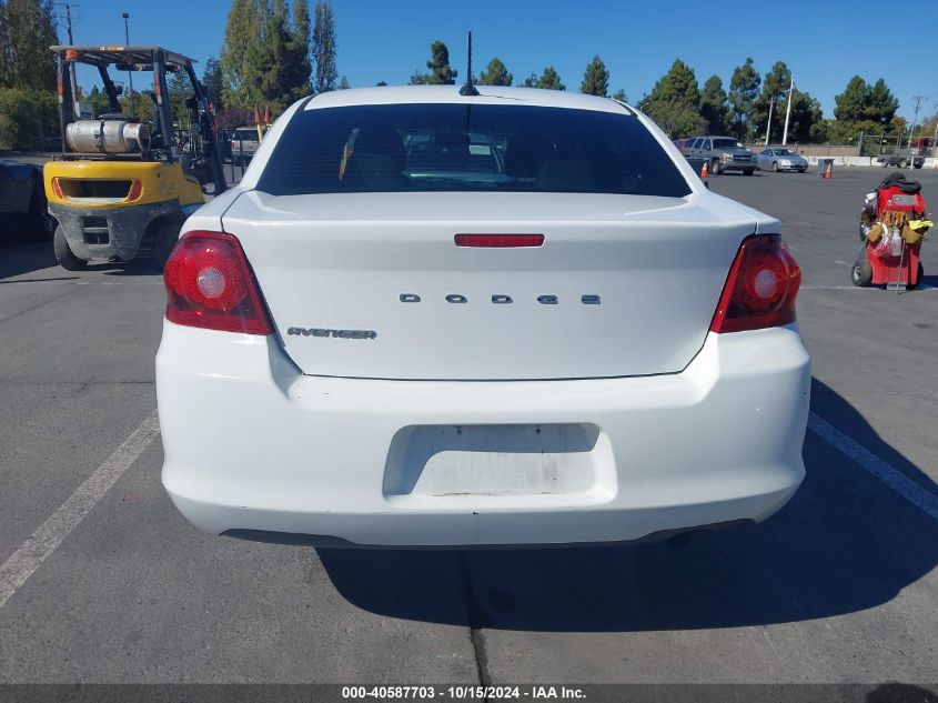 2012 Dodge Avenger Se VIN: 1C3CDZAB9CN216687 Lot: 40587703