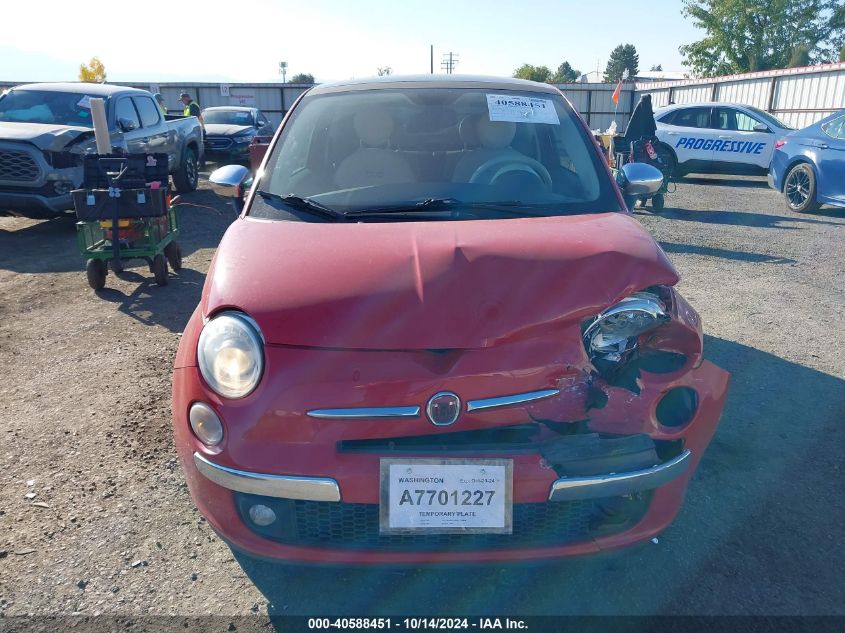 2012 Fiat 500 Lounge VIN: 3C3CFFCR9CT179904 Lot: 40588451