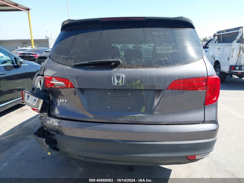 2017 Honda Pilot Lx VIN: 5FNYF5H11HB034893 Lot: 40588582