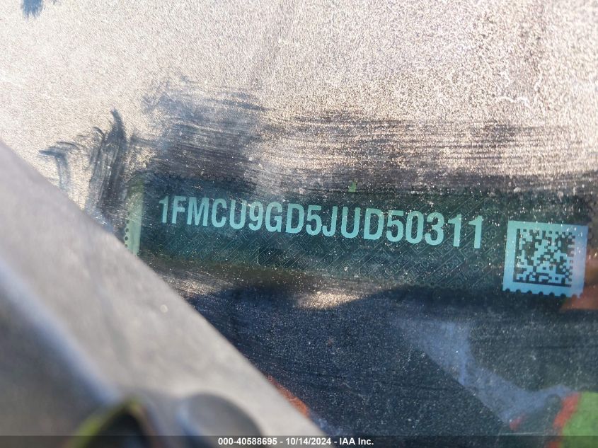 2018 Ford Escape Se VIN: 1FMCU9GD5JUD50311 Lot: 40588695