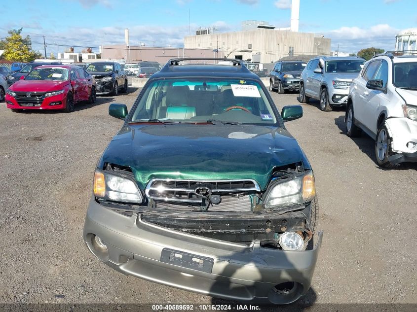 2001 Subaru Outback H6-3.0 VIN: 4S3BH806017673366 Lot: 40589592