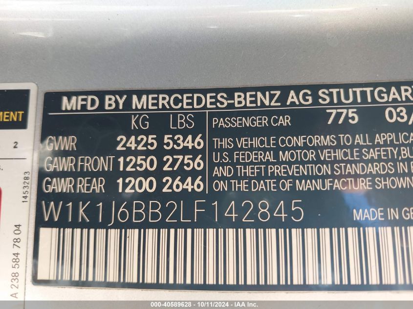 W1K1J6BB2LF142845 2020 Mercedes-Benz Amg E 53 4Matic