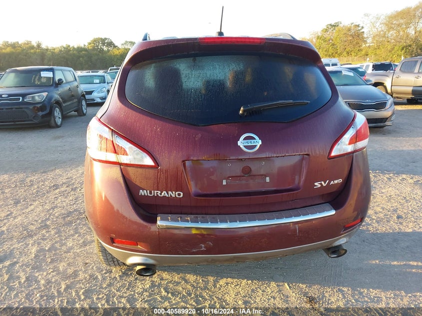 2011 Nissan Murano Sv VIN: JN8AZ1MW6BW162914 Lot: 40589920