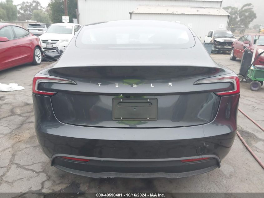 2024 Tesla Model 3 Rear-Wheel Drive VIN: 5YJ3E1EA0RF744072 Lot: 40590401