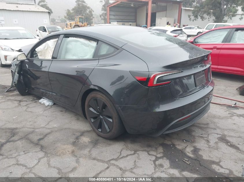 VIN 5YJ3E1EA0RF744072 2024 Tesla Model 3, Rear-Whee... no.3