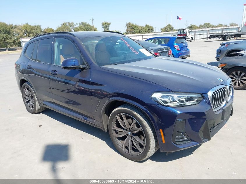 2022 BMW X3 SDRIVE30I - 5UX43DP02N9J88057