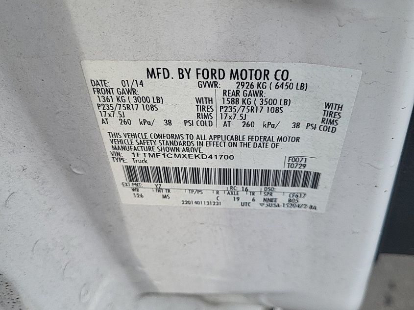 1FTMF1CMXEKD41700 2014 Ford F150