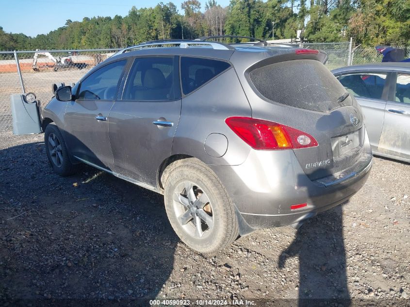 2009 Nissan Murano Sl VIN: JN8AZ18U79W106192 Lot: 40590923