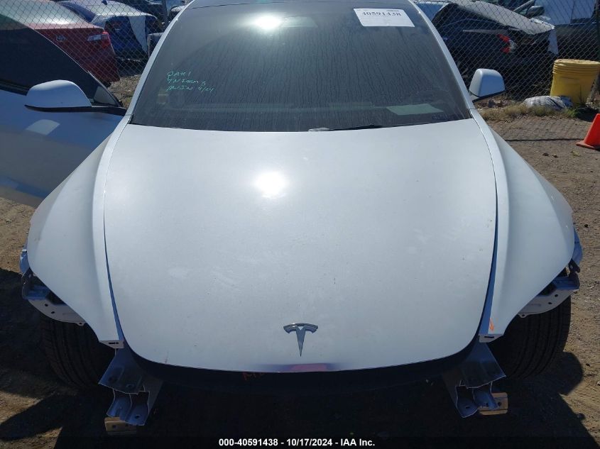 2024 Tesla Model 3 Long Range Dual Motor All-Wheel Drive VIN: 5YJ3E1EB9RF796700 Lot: 40591438