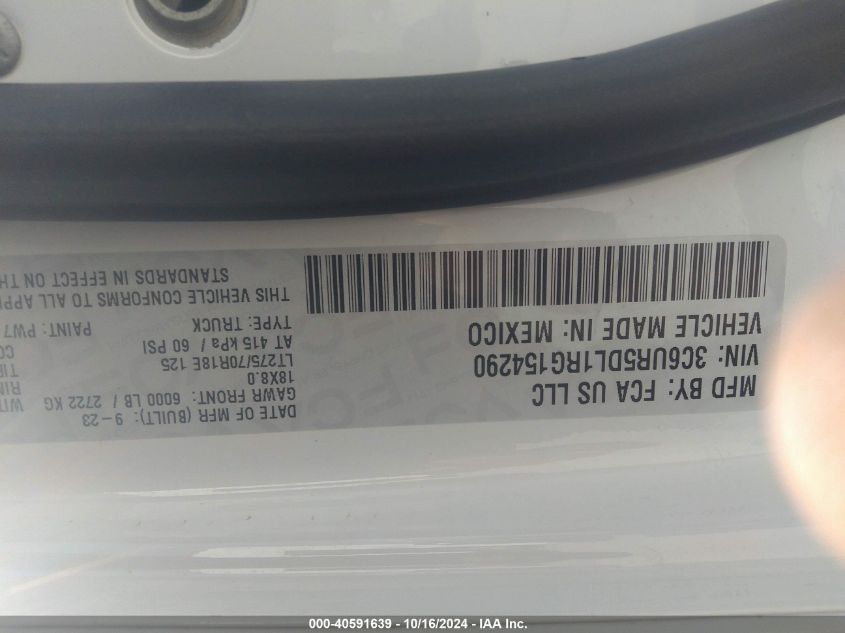 2024 Ram 2500 Big Horn 4X4 6'4 Box VIN: 3C6UR5DL1RG154290 Lot: 40591639