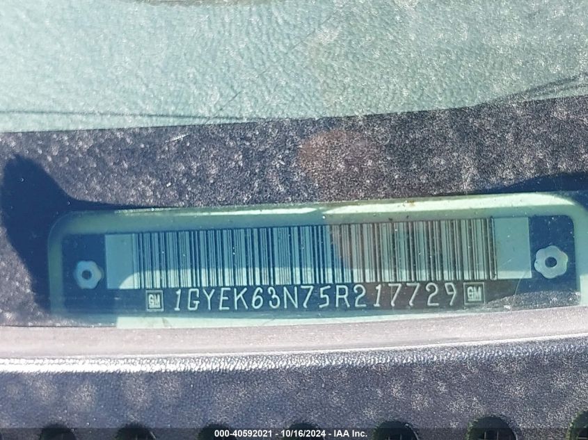 2005 Cadillac Escalade Standard VIN: 1GYEK63N75R217729 Lot: 40592021