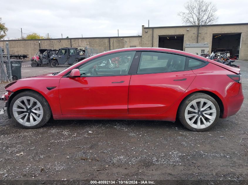 2022 Tesla Model 3 Long Range Dual Motor All-Wheel Drive VIN: 5YJ3E1EB0NF185108 Lot: 40592134