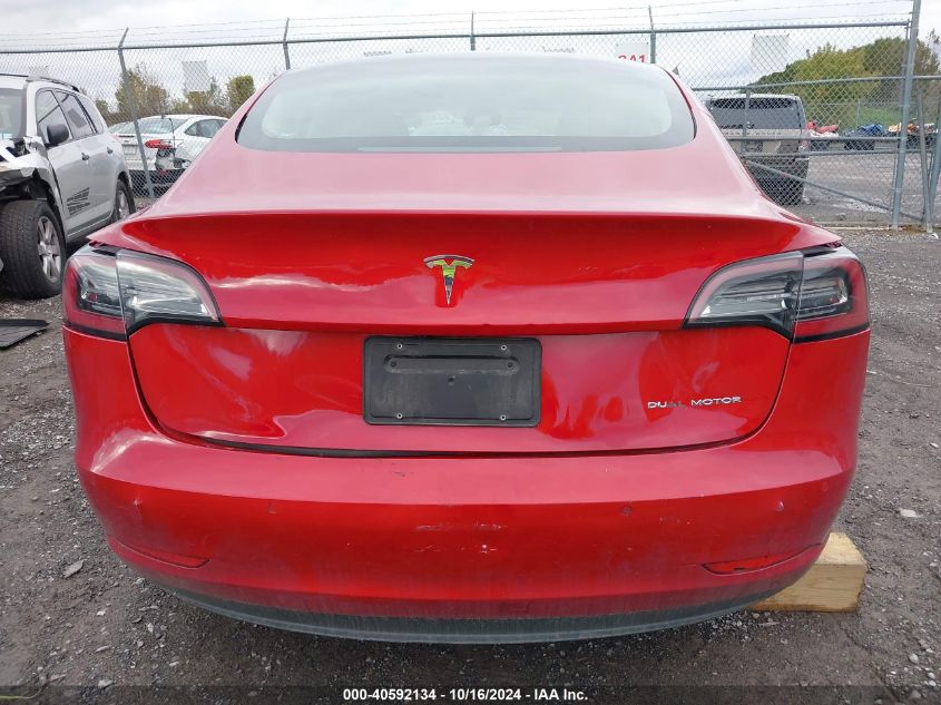 2022 Tesla Model 3 Long Range Dual Motor All-Wheel Drive VIN: 5YJ3E1EB0NF185108 Lot: 40592134