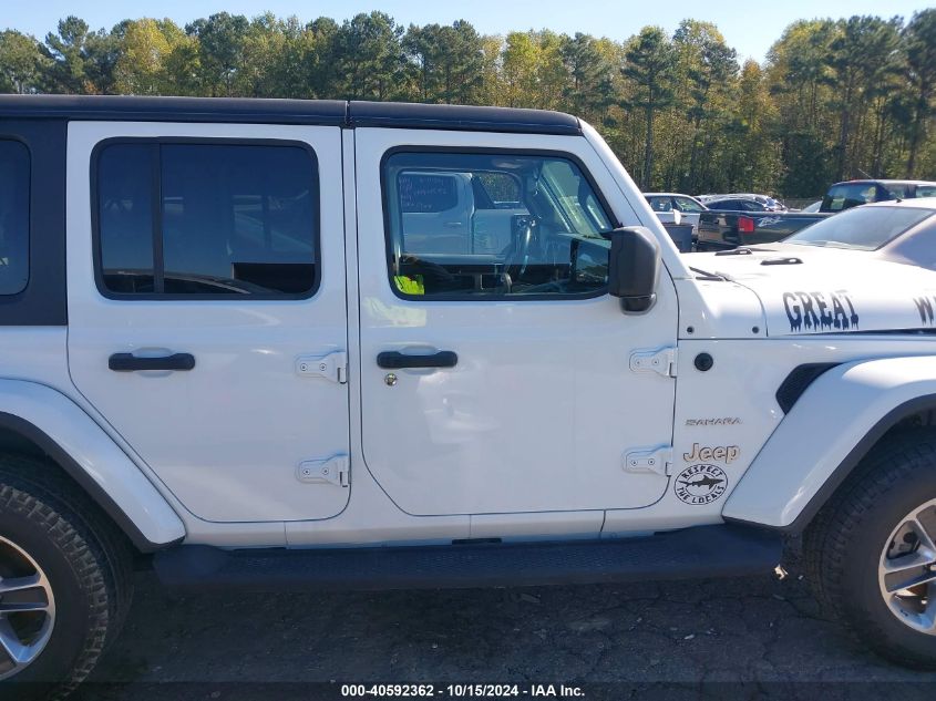 2019 Jeep Wrangler Unlimited Sahara 4X4 VIN: 1C4HJXENXKW596179 Lot: 40592362