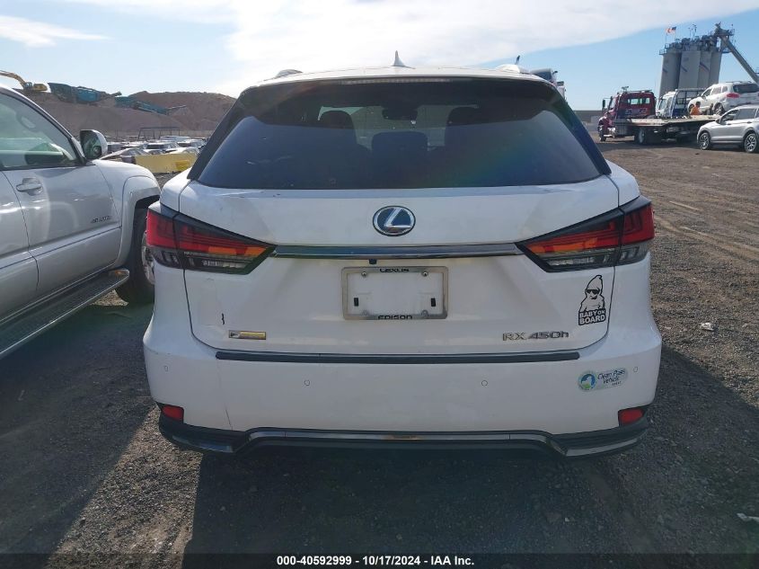 2022 Lexus Rx 450H F Sport Handling VIN: 2T2YGMDA5NC078274 Lot: 40592999