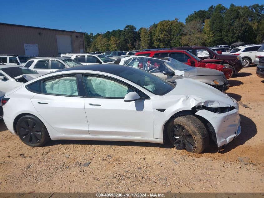 2024 Tesla Model 3 Rear-Wheel Drive VIN: 5YJ3E1EA2RF767241 Lot: 40593236