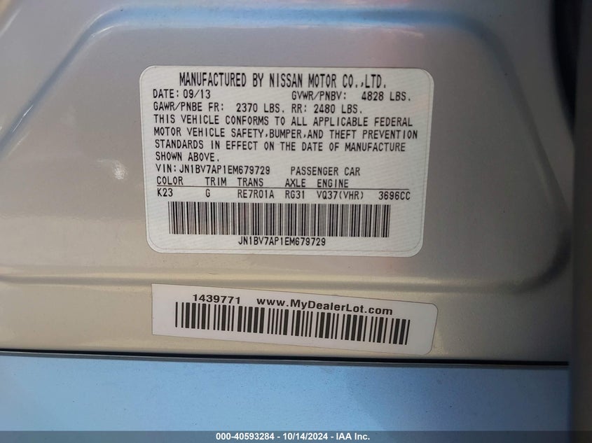 2014 INFINITI Q50 PREMIUM - JN1BV7AP1EM679729