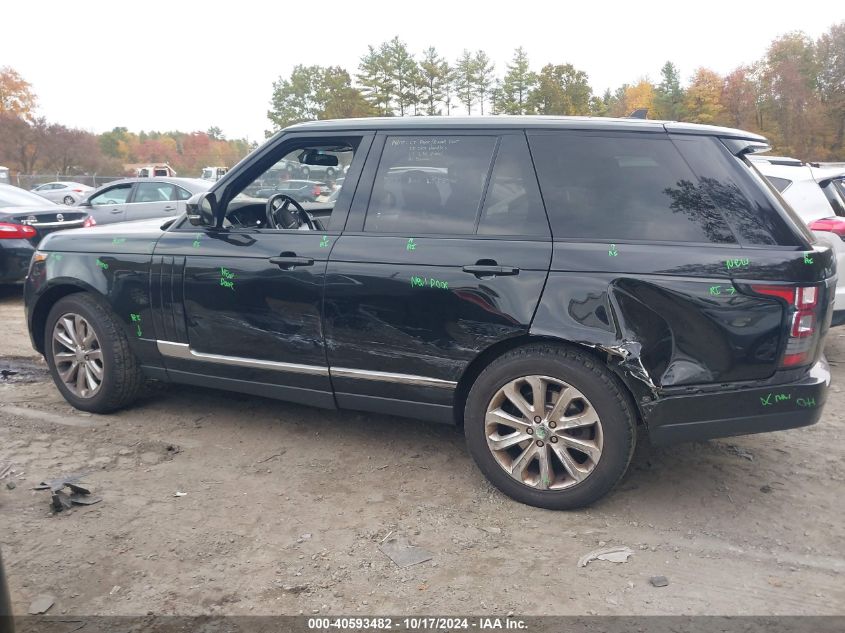 2016 Land Rover Range Rover 3.0L V6 Turbocharged Diesel Hse Td6 VIN: SALGS2KF5GA293879 Lot: 40593482